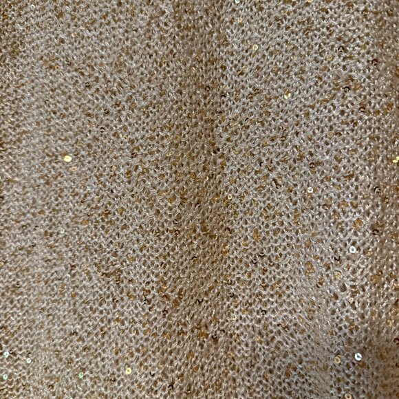 Loft Tan/Taupe Knit Tank w/Gold Sequin Disks - Medium - Picture 4 of 7